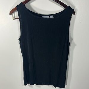 Vintage CHICOS Black Tank Top with Wide Neckline and Soft Fabric Lightweight